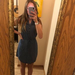 Maurices denim dress with tie and buttons